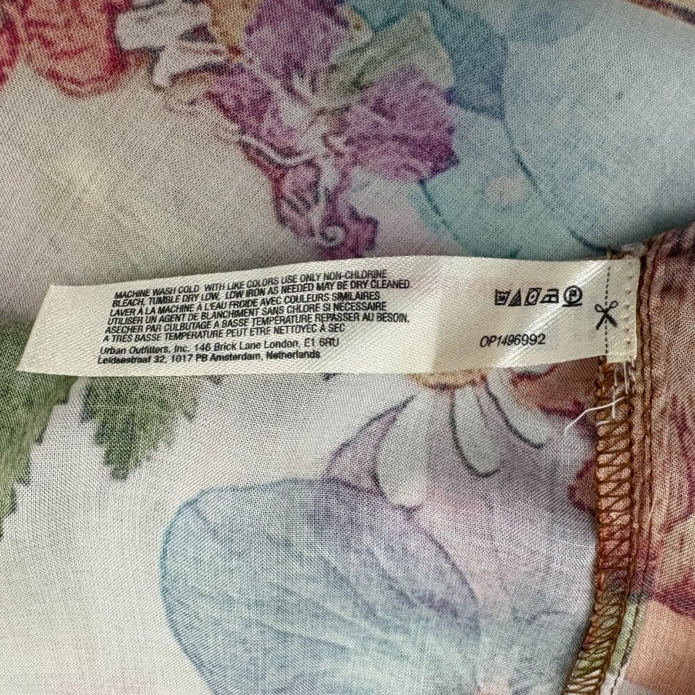 Anthropologie Floral Maxi Dress in Cream, Orange, Blue, Green - Picture 10 of 11